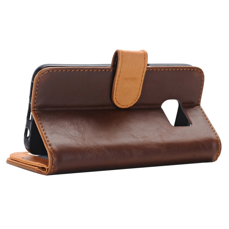 For Galaxy S7/G930 Crazy Horse Texture Horizontal Flip Leather Case with 3 Pages of Card Slots & Wallet & Holder