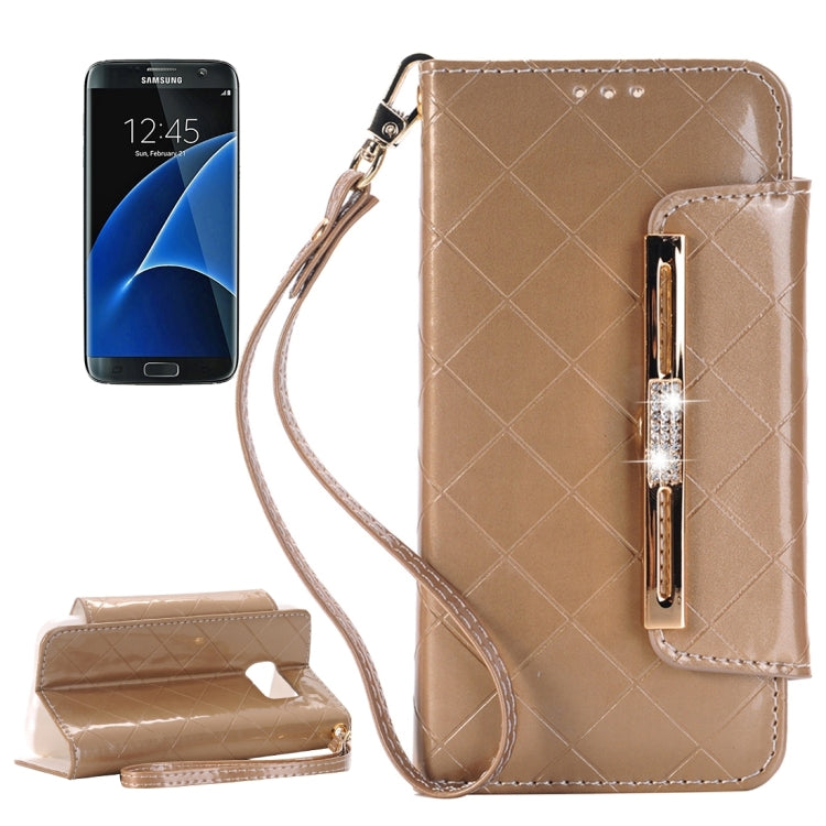 For Galaxy S7/G930 Horizontal Flip Leather Case of Hardware Diamond Handbag with Card Slots & Wallet & Holder