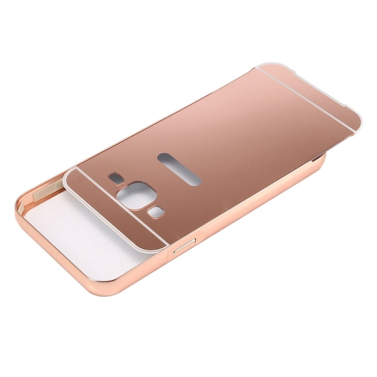 Push-pull Style Metal Plating Bumper Frame + Acrylic Back Cover Combination Case for Galaxy J1