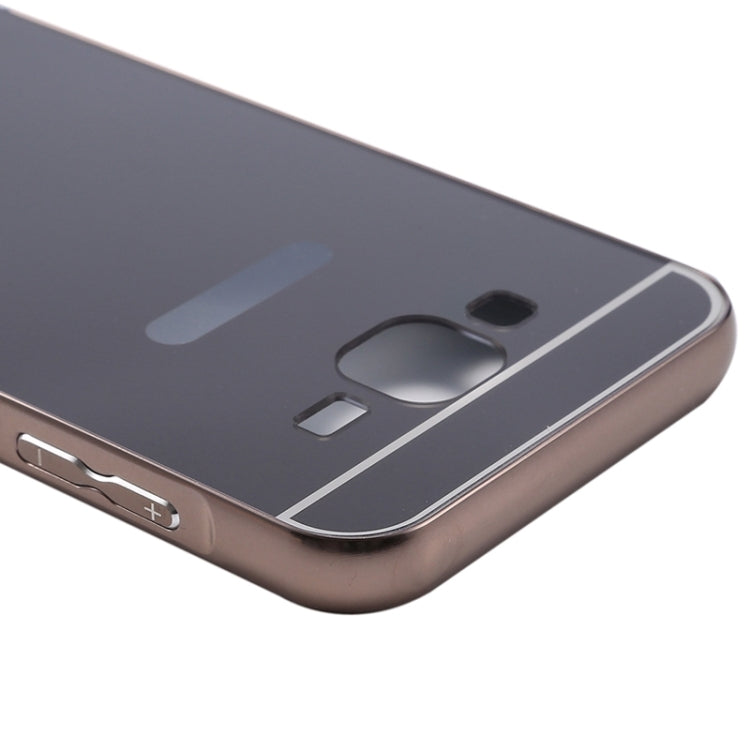 Push-pull Style Metal Plating Bumper Frame + Acrylic Back Cover Combination Case for Galaxy J7