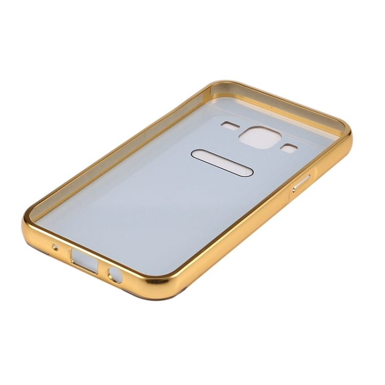 Push-pull Style Metal Plating Bumper Frame + Acrylic Back Cover Combination Case for Galaxy J7