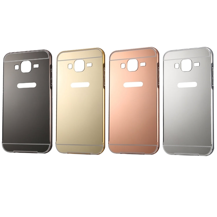 Push-pull Style Metal Plating Bumper Frame + Acrylic Back Cover Combination Case for Galaxy J7