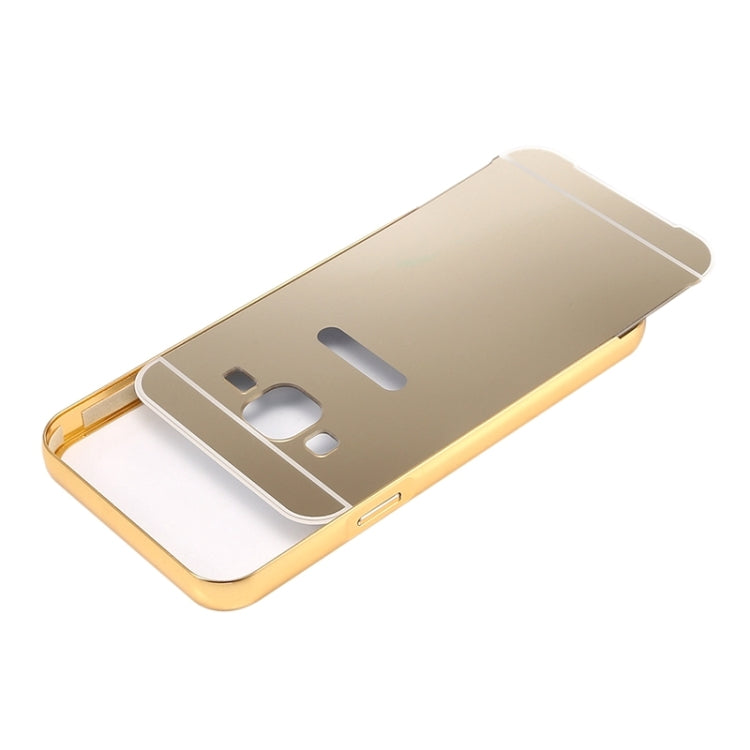 Push-pull Style Metal Plating Bumper Frame + Acrylic Back Cover Combination Case for Galaxy J5