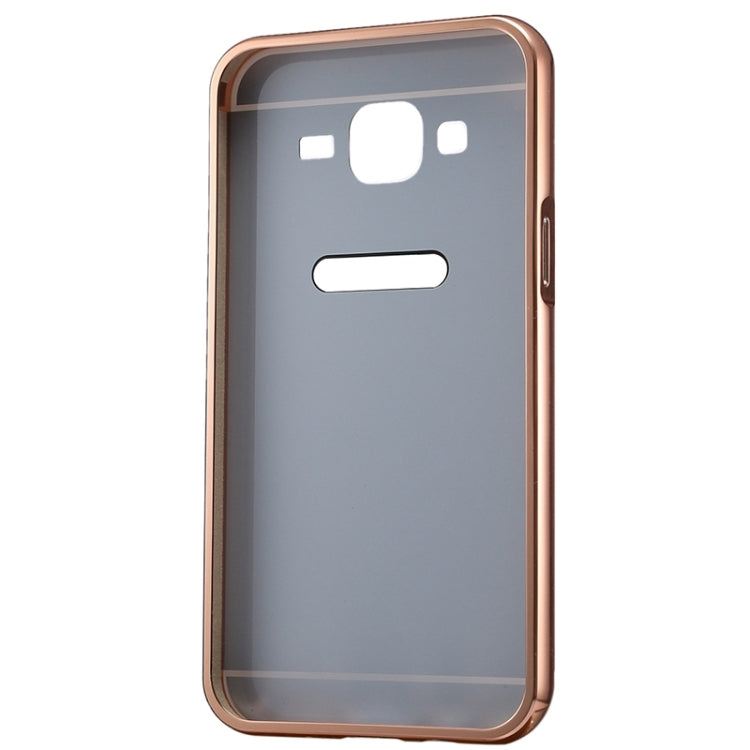 Push-pull Style Metal Plating Bumper Frame + Acrylic Back Cover Combination Case for Galaxy J5