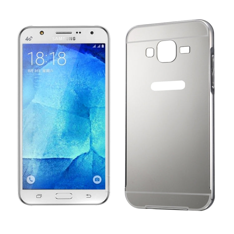 Push-pull Style Metal Plating Bumper Frame + Acrylic Back Cover Combination Case for Galaxy J5