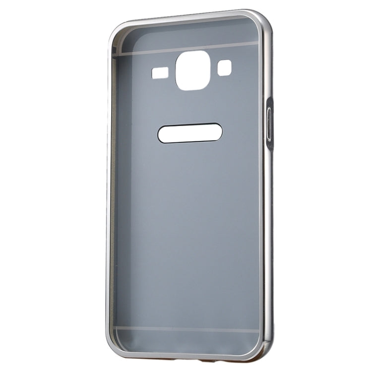 Push-pull Style Metal Plating Bumper Frame + Acrylic Back Cover Combination Case for Galaxy J5