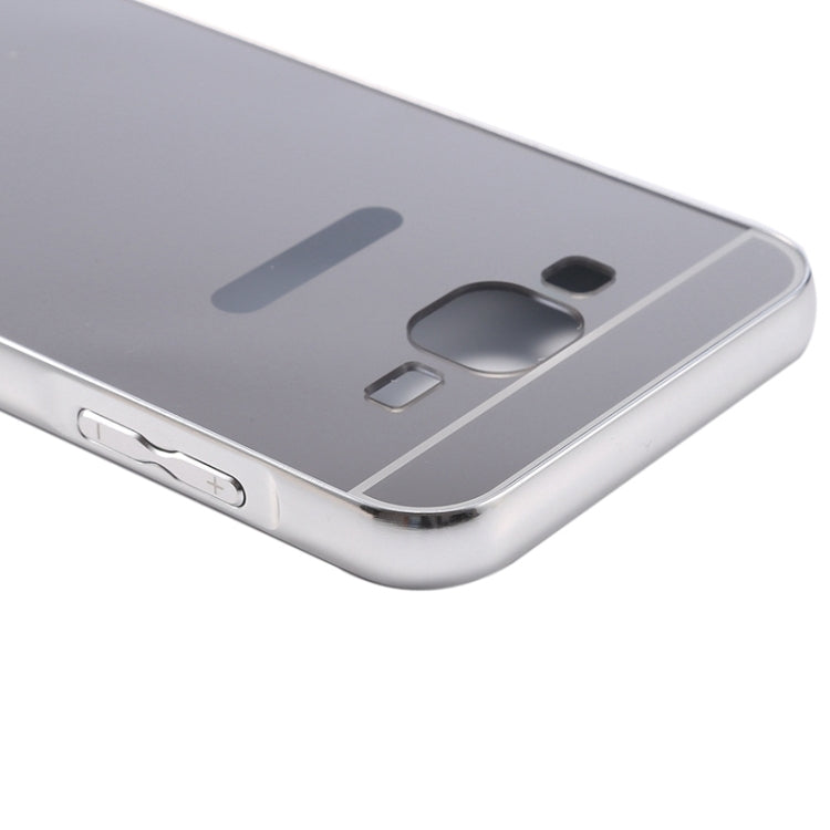Push-pull Style Metal Plating Bumper Frame + Acrylic Back Cover Combination Case for Galaxy J5