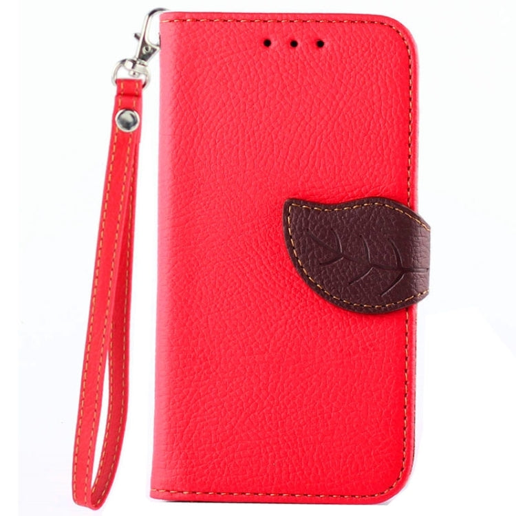 Litchi Texture Horizontal Flip Leather Case with Holder & Card Slots & Wrist Strap & Side Chain with Leaf Shape for Galaxy Core II / SM-G355H
