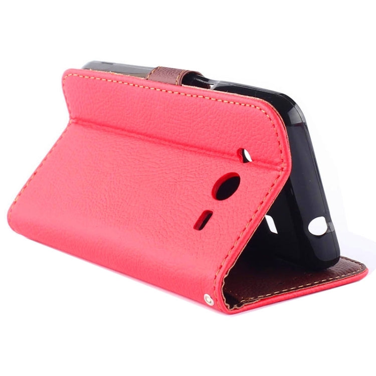 Litchi Texture Horizontal Flip Leather Case with Holder & Card Slots & Wrist Strap & Side Chain with Leaf Shape for Galaxy Core II / SM-G355H