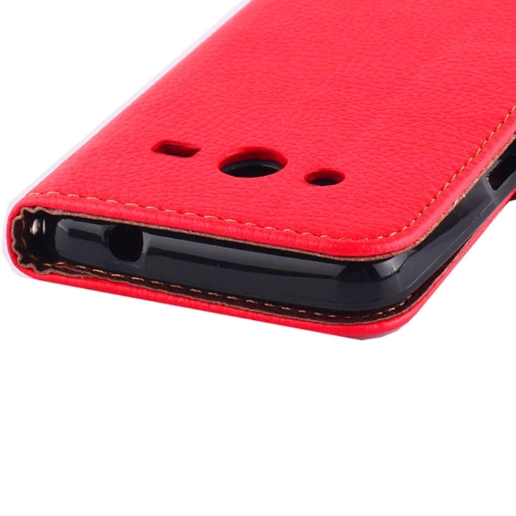 Litchi Texture Horizontal Flip Leather Case with Holder & Card Slots & Wrist Strap & Side Chain with Leaf Shape for Galaxy Core II / SM-G355H
