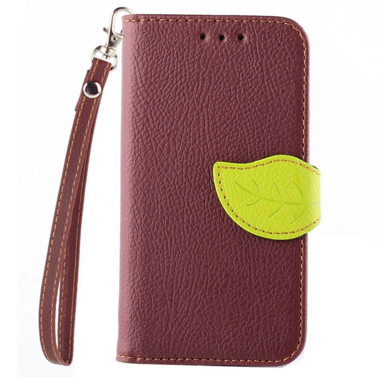 Litchi Texture Horizontal Flip Leather Case with Holder & Card Slots & Wrist Strap & Side Chain with Leaf Shape for Galaxy Core II / SM-G355H