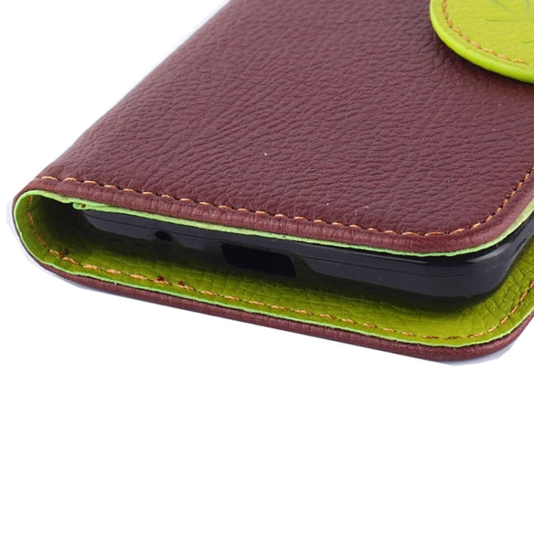 Litchi Texture Horizontal Flip Leather Case with Holder & Card Slots & Wrist Strap & Side Chain with Leaf Shape for Galaxy Core II / SM-G355H
