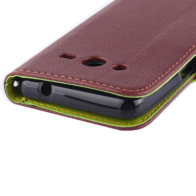 Litchi Texture Horizontal Flip Leather Case with Holder & Card Slots & Wrist Strap & Side Chain with Leaf Shape for Galaxy Core II / SM-G355H