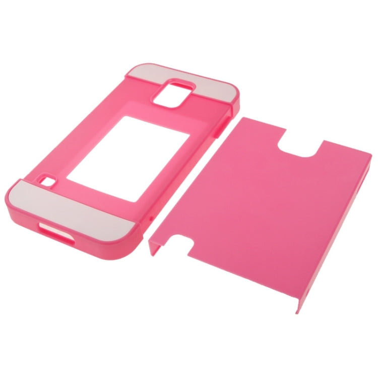 Color Matching Style Plastic Combination Case for Galaxy S5 / G900 (Magenta + White)