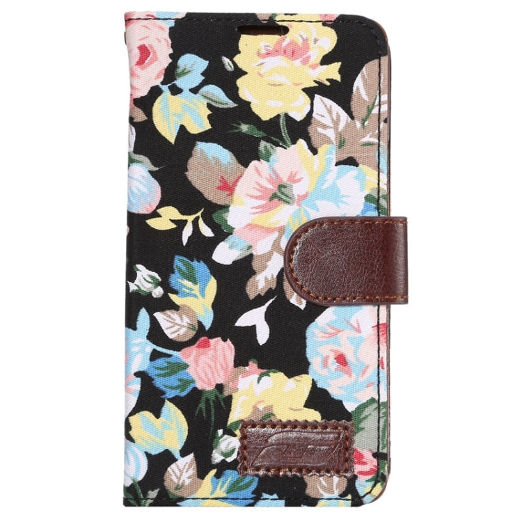 Floral Cloth Magnetic Snap Flip Leather Case with Holder and Card Slots for Galaxy A7 / A700F
