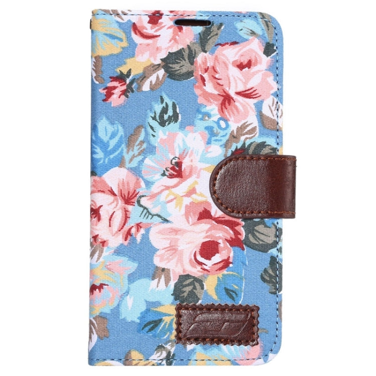 Floral Cloth Magnetic Snap Flip Leather Case with Holder and Card Slots for Galaxy A7 / A700F