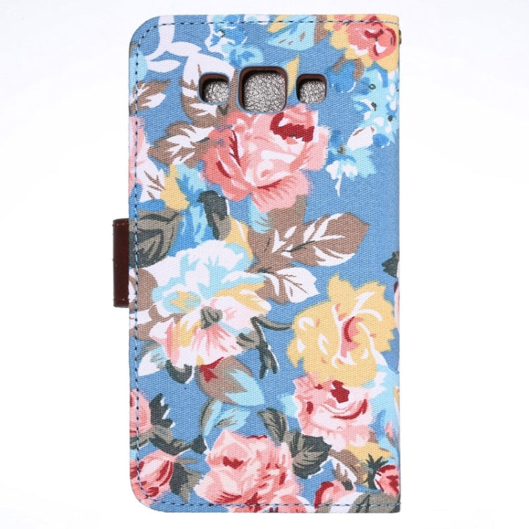 Floral Cloth Magnetic Snap Flip Leather Case with Holder and Card Slots for Galaxy A7 / A700F
