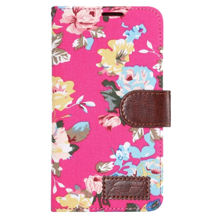 Floral Cloth Magnetic Snap Flip Leather Case with Holder and Card Slots for Galaxy A7 / A700F
