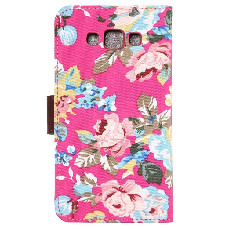Floral Cloth Magnetic Snap Flip Leather Case with Holder and Card Slots for Galaxy A7 / A700F