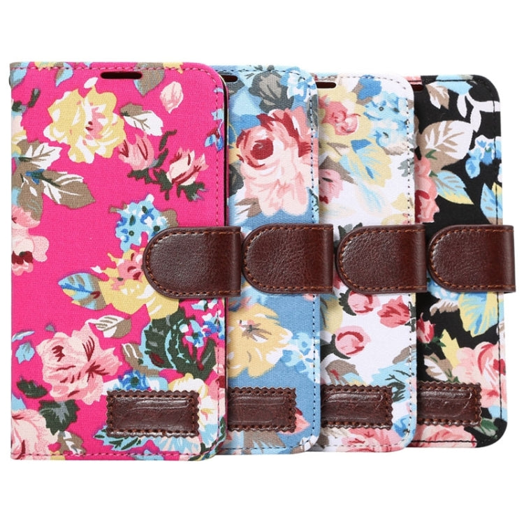 Floral Cloth Magnetic Snap Flip Leather Case with Holder and Card Slots for Galaxy A7 / A700F