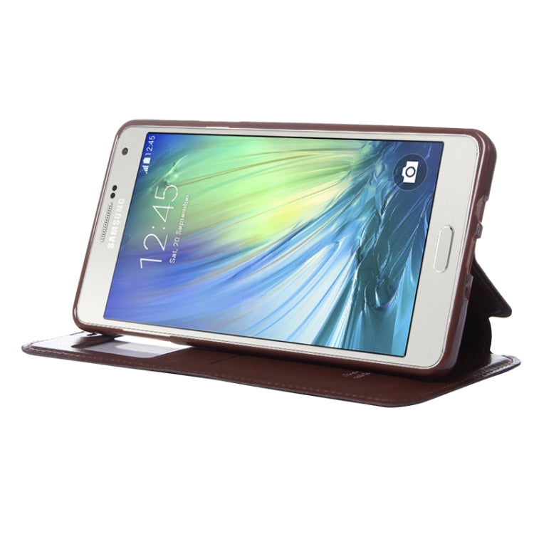 Crazy Horse Texture Horizontal Flip Leather Case with Card Slots & Call Display ID & Holder for Galaxy A7