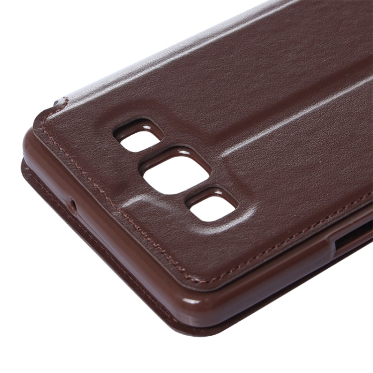 Crazy Horse Texture Horizontal Flip Leather Case with Card Slots & Call Display ID & Holder for Galaxy A7