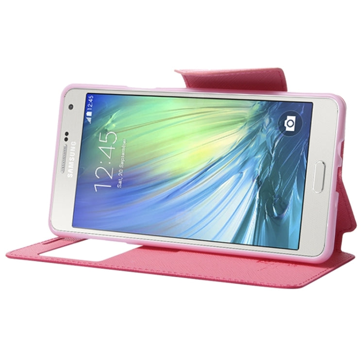 Cross Texture Horizontal Flip Leather Case with Card Slots & Call Display ID & Holder for Galaxy A7