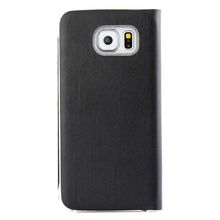 For Galaxy S6 Horizontal Flip Solid Color Leather Case with Card Slots
