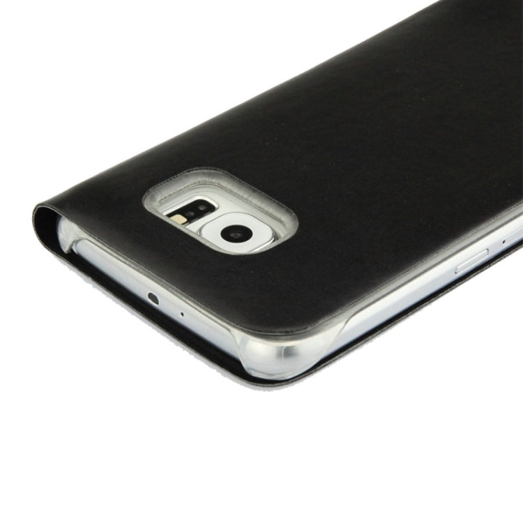 For Galaxy S6 Horizontal Flip Solid Color Leather Case with Card Slots