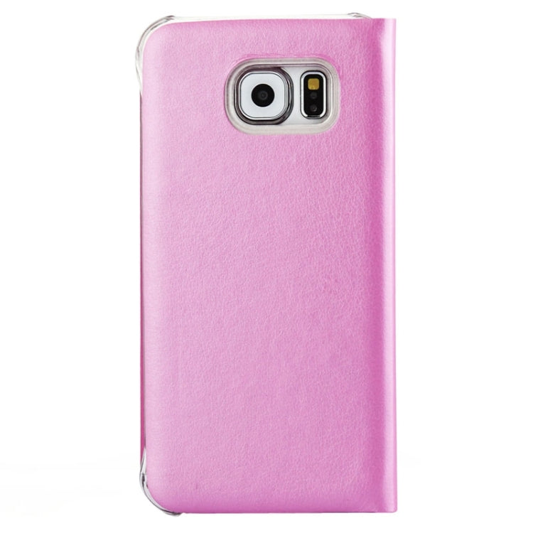For Galaxy S6 Horizontal Flip Solid Color Leather Case with Card Slots