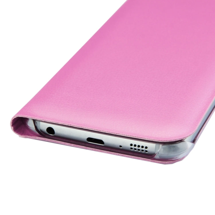 For Galaxy S6 Horizontal Flip Solid Color Leather Case with Card Slots
