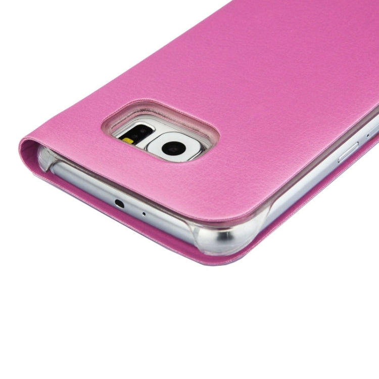 For Galaxy S6 Horizontal Flip Solid Color Leather Case with Card Slots
