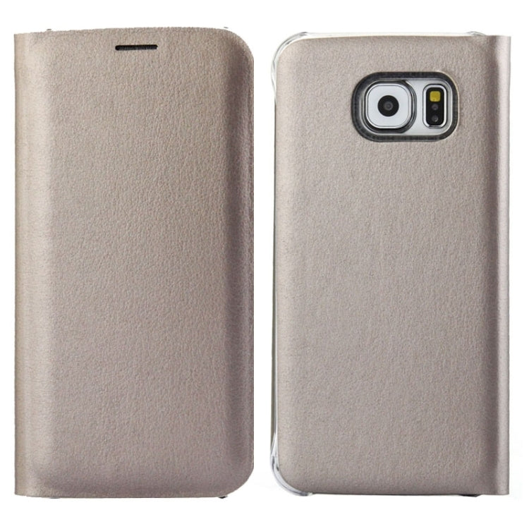 For Galaxy S6 Horizontal Flip Solid Color Leather Case with Card Slots