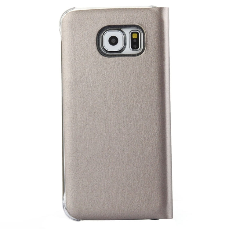 For Galaxy S6 Horizontal Flip Solid Color Leather Case with Card Slots