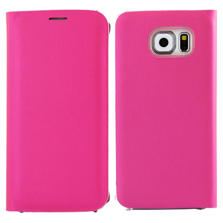 For Galaxy S6 Horizontal Flip Solid Color Leather Case with Card Slots
