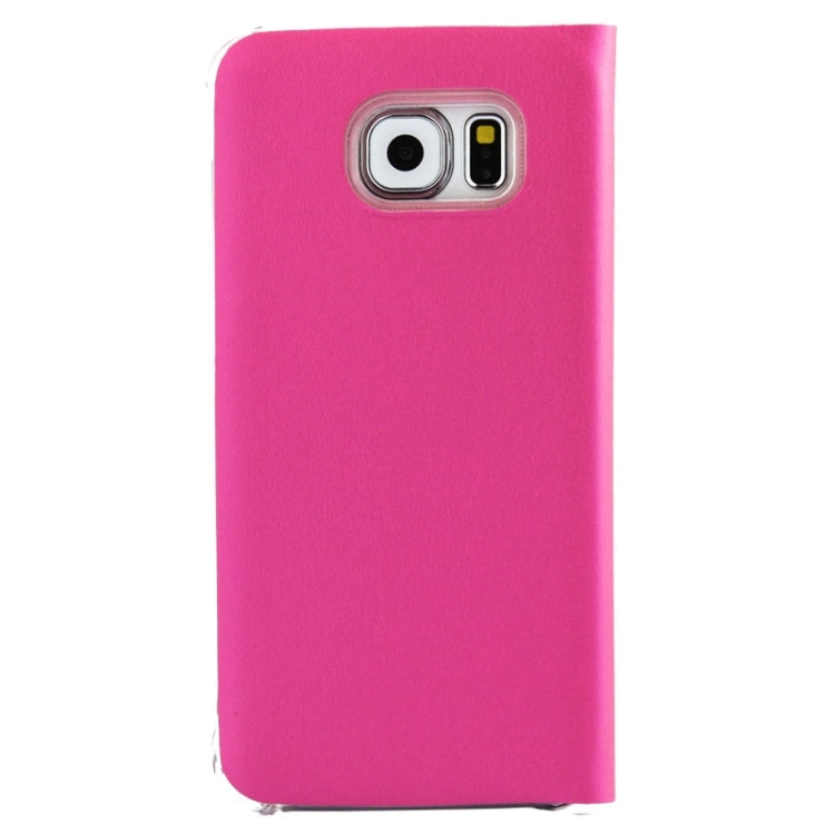 For Galaxy S6 Horizontal Flip Solid Color Leather Case with Card Slots