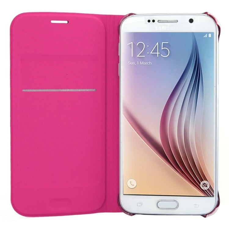 For Galaxy S6 Horizontal Flip Solid Color Leather Case with Card Slots