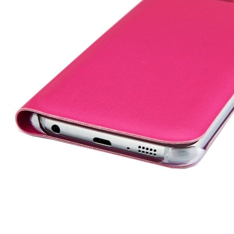 For Galaxy S6 Horizontal Flip Solid Color Leather Case with Card Slots