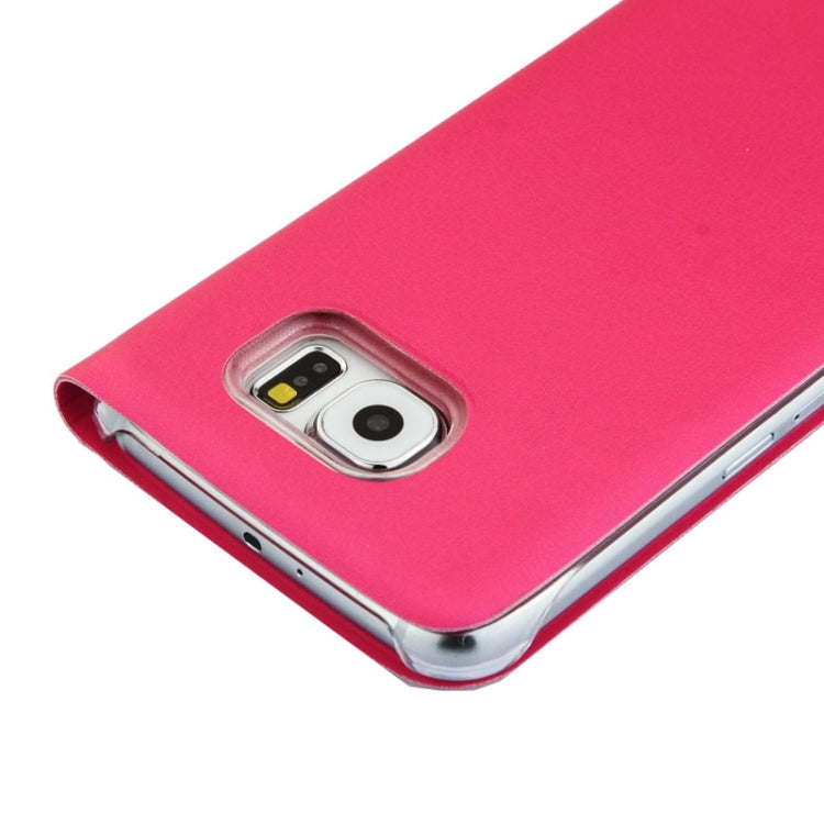 For Galaxy S6 Horizontal Flip Solid Color Leather Case with Card Slots