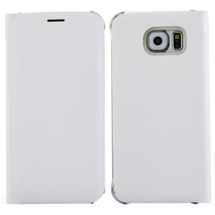 For Galaxy S6 Horizontal Flip Solid Color Leather Case with Card Slots
