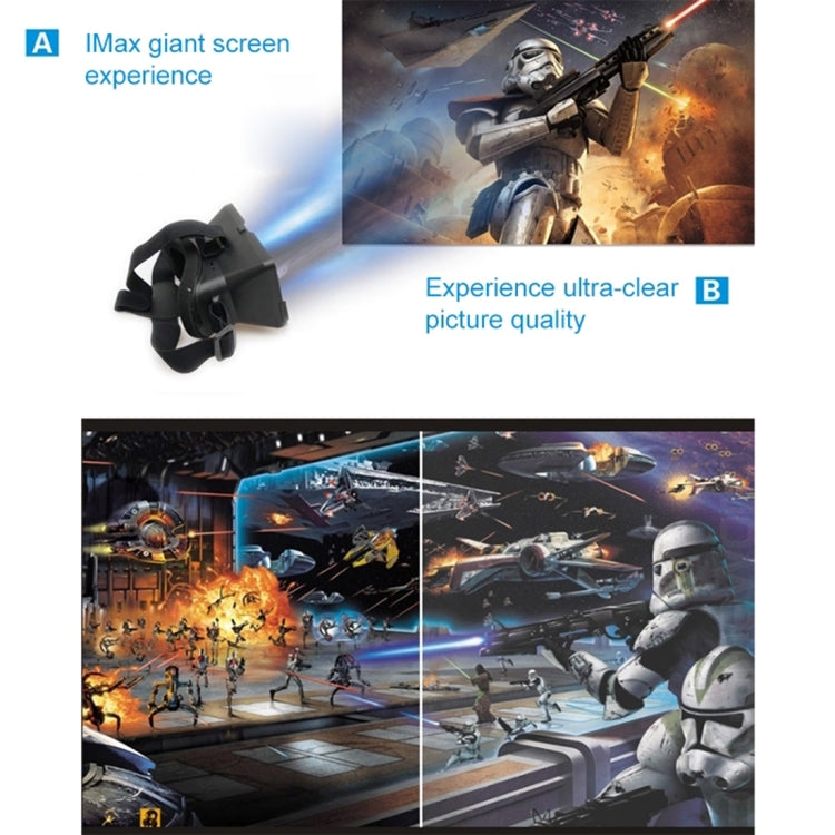 NJ-1688C+ DIY 3D Cardboard Head Mount Plastic Virtual Reality 3D Video Glasses for iPhone 6 Plus / Galaxy Note 4 / 3 etc. 5.5 inch - 6.3 inch Android iOS Smartphone