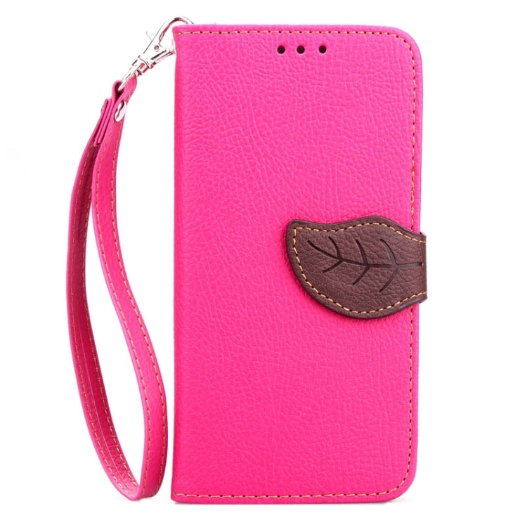 For Galaxy S6 edge+ / G928 Litchi Texture Leaf Buckle Horizontal Flip Leather Case with Card Slots & Holder & Wallet & Lanyard