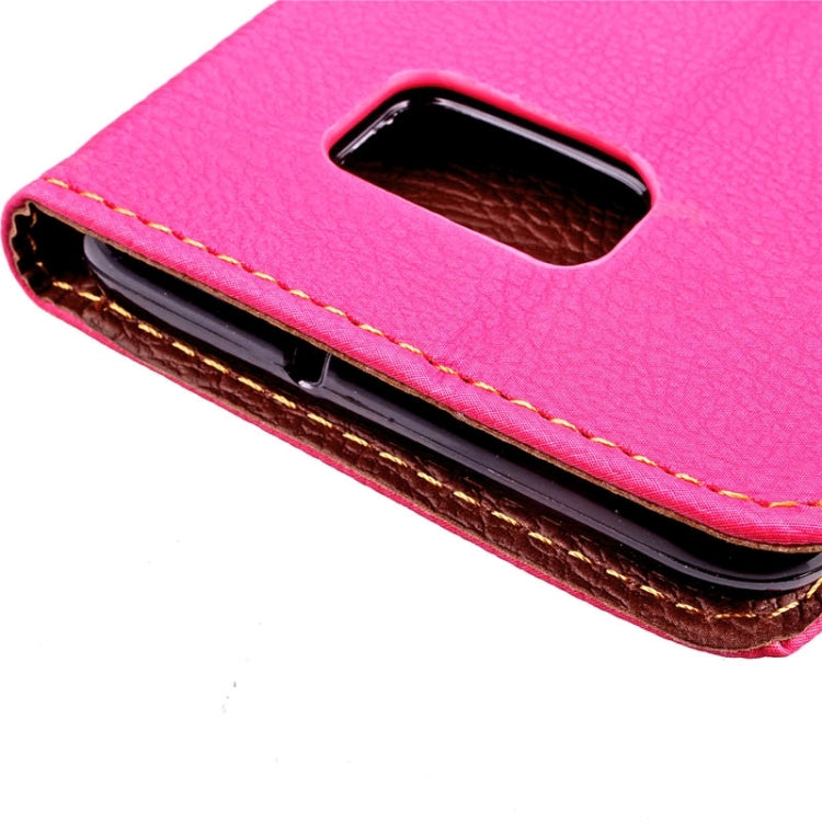 For Galaxy S6 edge+ / G928 Litchi Texture Leaf Buckle Horizontal Flip Leather Case with Card Slots & Holder & Wallet & Lanyard