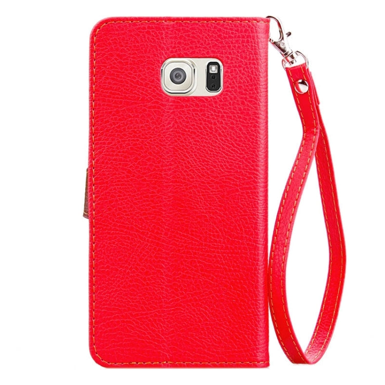 For Galaxy S6 edge+ / G928 Litchi Texture Leaf Buckle Horizontal Flip Leather Case with Card Slots & Holder & Wallet & Lanyard