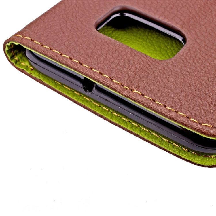 For Galaxy S6 edge+ / G928 Litchi Texture Leaf Buckle Horizontal Flip Leather Case with Card Slots & Holder & Wallet & Lanyard