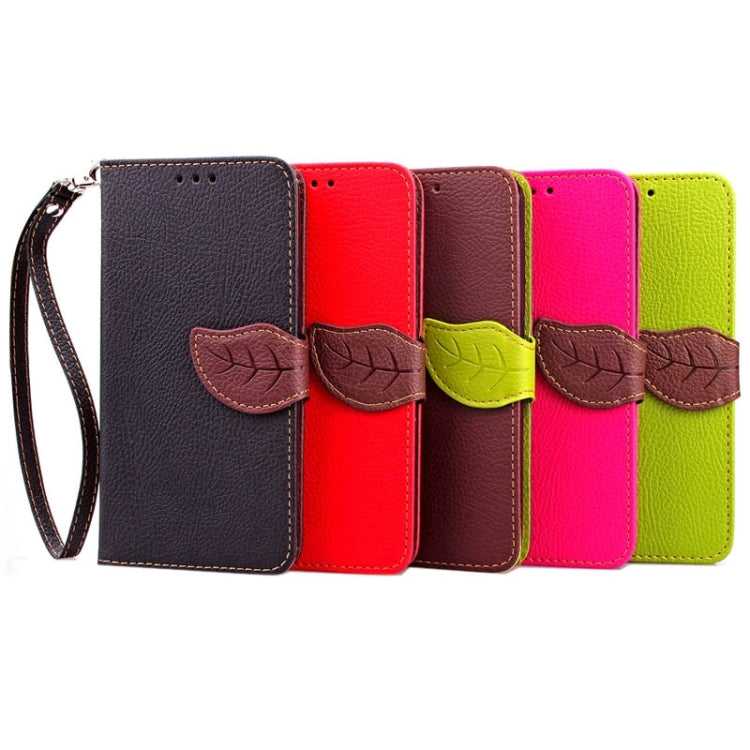 For Galaxy S6 edge+ / G928 Litchi Texture Leaf Buckle Horizontal Flip Leather Case with Card Slots & Holder & Wallet & Lanyard