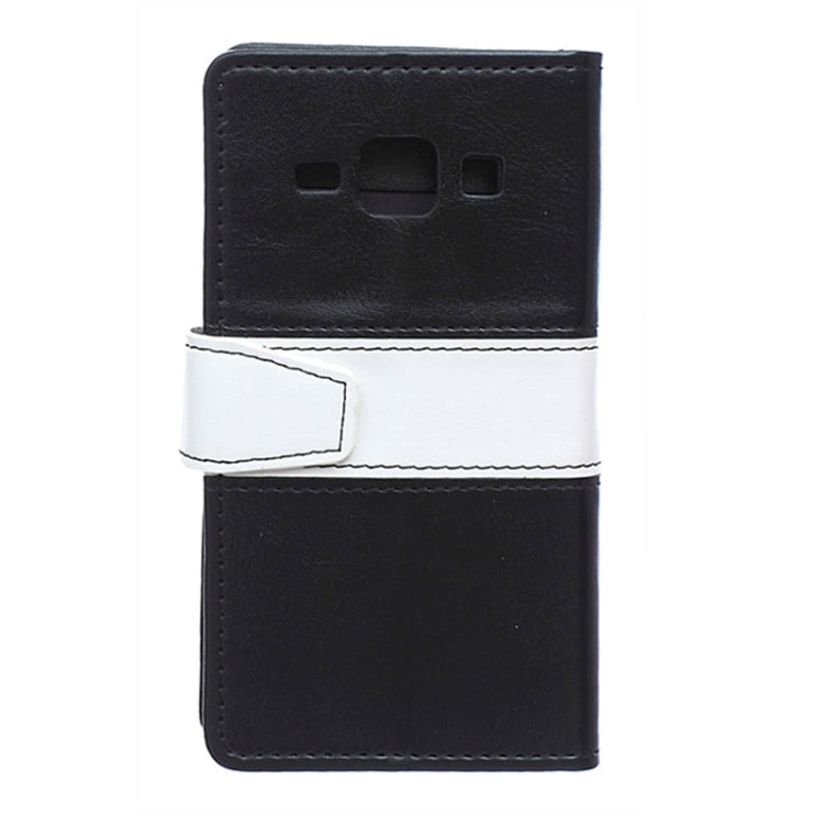 Crazy Horse Texture Color Matching Flip Leather Case with Holder & Card Slots & Wallet for Galaxy J1