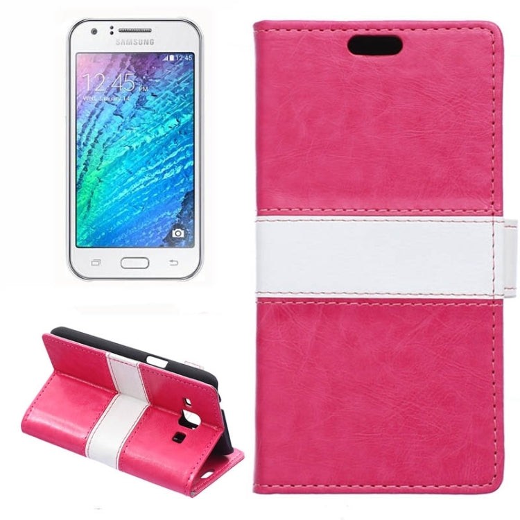 Crazy Horse Texture Color Matching Flip Leather Case with Holder & Card Slots & Wallet for Galaxy J1