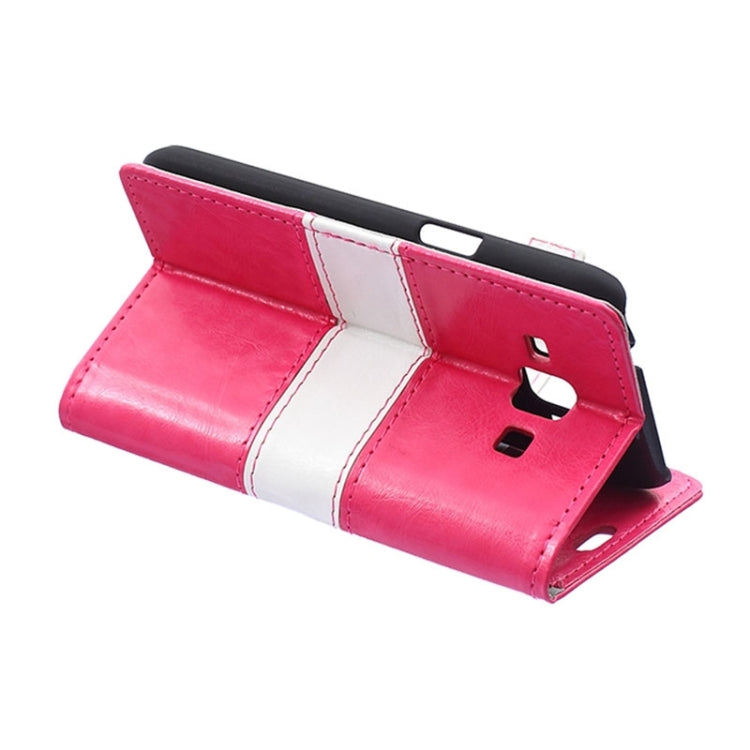 Crazy Horse Texture Color Matching Flip Leather Case with Holder & Card Slots & Wallet for Galaxy J1