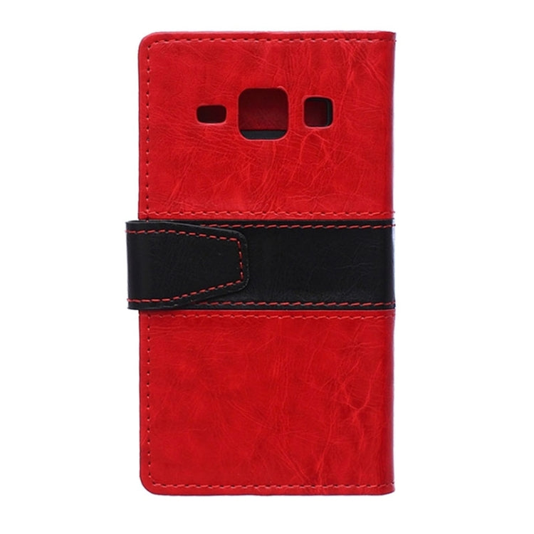Crazy Horse Texture Color Matching Flip Leather Case with Holder & Card Slots & Wallet for Galaxy J1